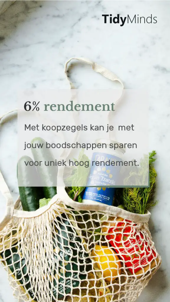 Koopzegels voor extreem hoog rendement bij boodschappen tidy minds beleggen geldzaken (1)