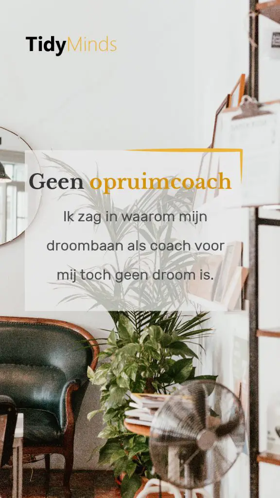 Opruimcoach is mijn droombaan niet voor passief inkomen